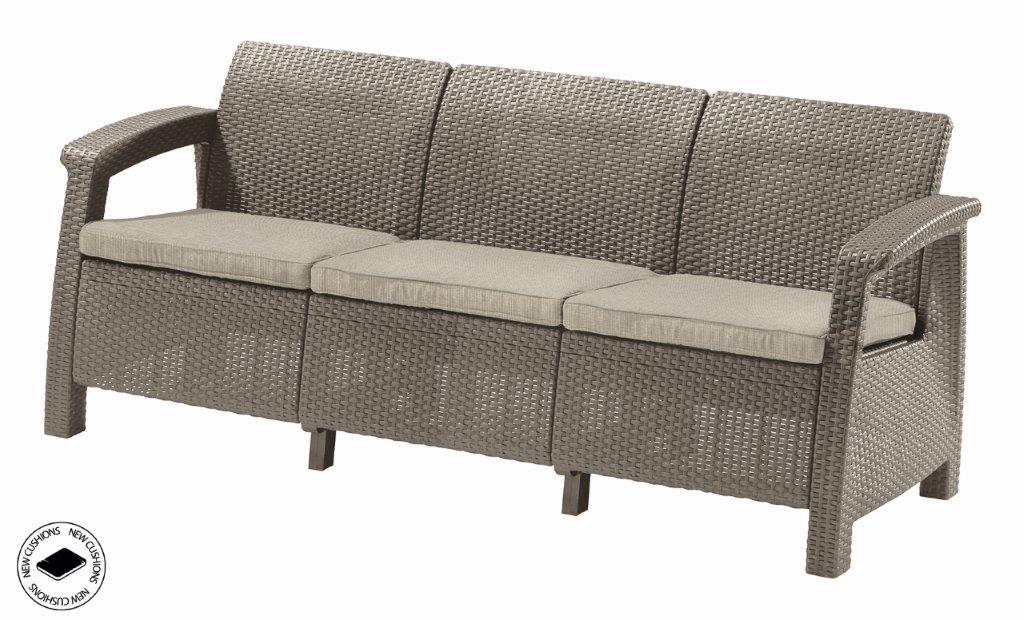 Keter  Záhradný nábytok Keter Corfu love seat max trojsedačková pohovka cappuccino 610349