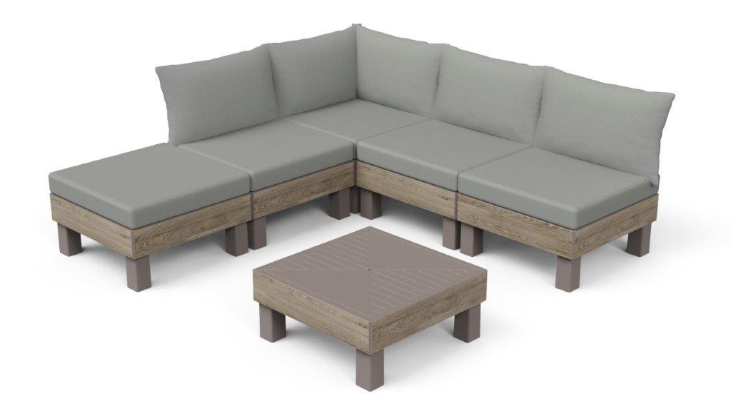 Keter  Záhradný nábytok Keter Elements 5-miestny modulárny set ashwood 612093