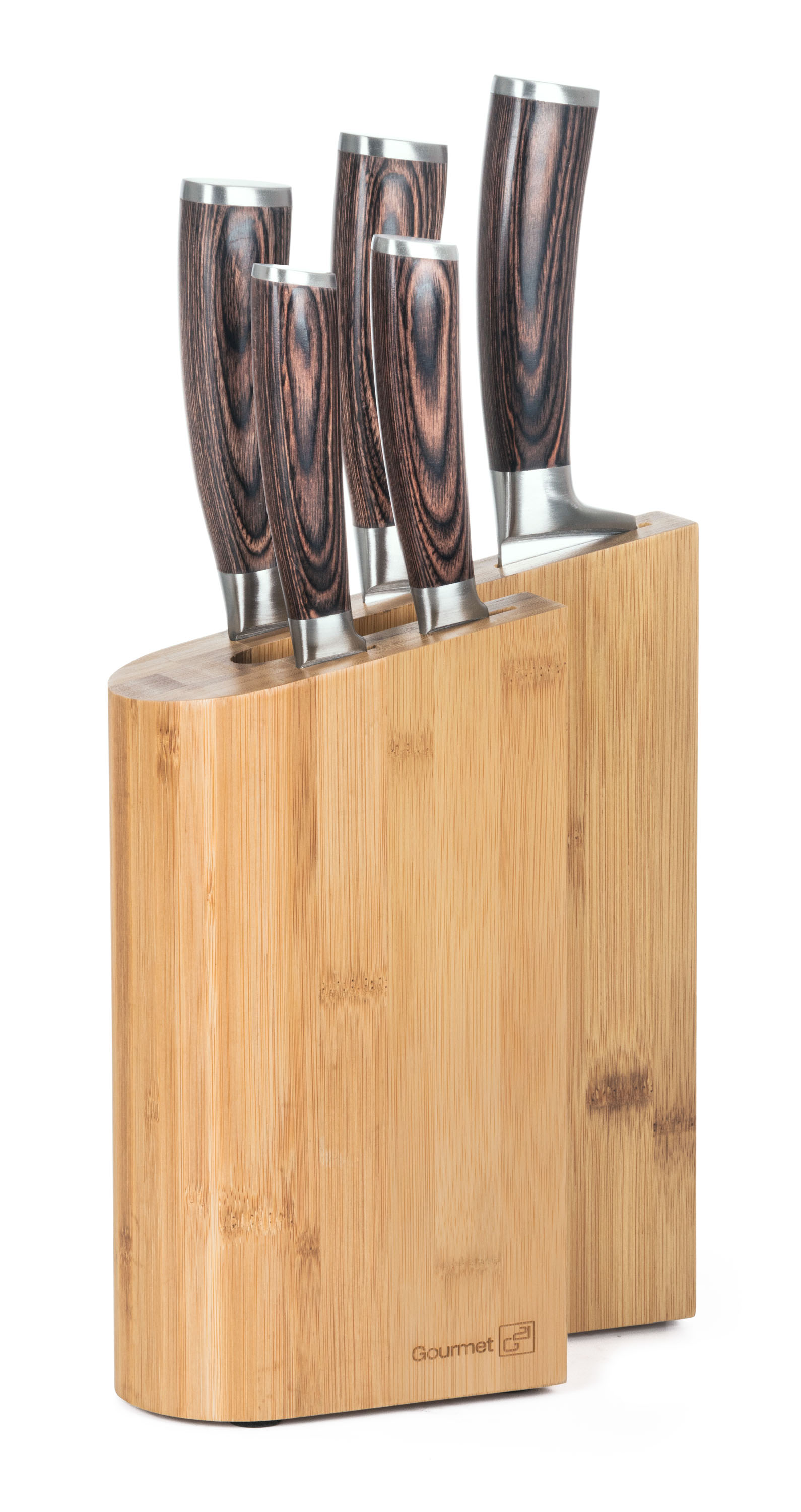 G21  Sada nožov G21 Gourmet Timber 5 ks + bambusový blok 6002236