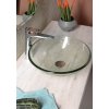 Sapho BEAUTY RIPPLE sklenené umývadlo na dosku priemer 42cm, číre sklo s textúrou 2501-18