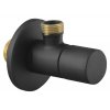 Sapho Rohový ventil s rozetou, guľatý, 1/2"x 3/8", čierna matná SL015