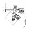 Aqualine Kombinovaný ventil 1/2"x3/4“x3/8", chróm 5309