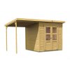 drevený domček KARIBU MERSEBURG 5 + prístavok 166 cm (68767) natur LG1703