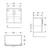Geberit Selnova Compact Umývadlová skrinka, 60x40x61 cm, 2 dvierka, svetlosivá 501.658.42.1