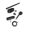 Hansgrohe WallStoris Set sprchovej hlavice 105, 3 prúdy, termostatu a kúpeľňových doplnkov, matná čierna 24250670-HG