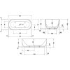 Duravit Luv Voľne stojaca vaňa, 180x85 cm, DuraSolid, ClickClack, biela 700434000000000