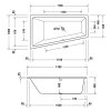 Duravit Duravit No.1 Vaňa asymetrická, 170x100 cm, ľavá, biela 700508000000000