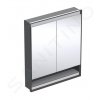 Geberit ONE Zrkadlová skrinka s LED osvetlením, 750x900x150 mm, 2 dvierka, s nikou, vstavaná, matná čierna 505.822.00.7