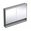 Geberit ONE Zrkadlová skrinka s LED osvetlením, 1200x900x150 mm, 2 dvierka, s nikou, vstavaná, matná čierna 505.825.00.7