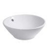Duravit Bacino Umývadlo na dosku, priemer 42 cm, s prepadom, WonderGliss, biela 03254200001