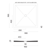 GSI EXTRA FLAT Keramická sprchová vanička, štvorec 90x90x2cm, biela mat 46090909