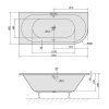 Polysan  VIVA L asymetrická vaňa 175x80x47cm, čierna matná 70119BM