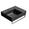 GSI KUBE X COLOR KUBE X keramické umývadlo 60x47cm, s odkladacou plochou vpravo, čierna mat 9438126