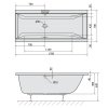 Polysan  CLEO obdĺžniková vaňa 170x70x48cm, čierna matná 74611BM