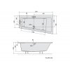 Polysan  ANDRA R asymetrická vaňa 170x90x45cm, čierna matná 81511BM