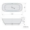 Polysan MEDINA voľne stojaca vaňa 165x70x52cm, solid surface, biela mat 92430