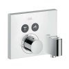 Axor ShowerSelect Termostat pod omietku Square na 2 spotrebiče s jednotkou FixFit a držiakom, chróm 36712000-AX