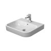 Duravit Happy D.2 Umývadlo, 60x51 cm, s prepadom, s otvorom na batériu, WonderGliss, biela 23186000001
