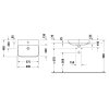 Duravit Happy D.2 Plus Umývadlo na dosku, 60x46 cm, s prepadom, s otvorom na batériu, WonderGliss, biela 23606000001