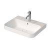 Duravit Happy D.2 Plus Umývadlo na dosku, 60x46 cm, s prepadom, s otvorom na batériu, WonderGliss, biela 23606000001