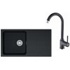 Franke Sety Kuchynský set T41, tectonitový drez OID 611, čierna + batéria FP 9000, ónyx NEW 114.0441.337