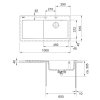 Franke Mythos Keramický drez MTK 611-100/2, 100x51 cm, ónyx 124.0335.863