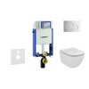 Geberit Kombifix Modul na závesné WC s tlačidlom Sigma01, lesklý chróm + Ideal Standard Tesi - WC a doska, Aquablade, SoftClose 110.302.00.5 NU2