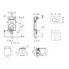 Geberit Kombifix Modul na závesné WC s tlačidlom Sigma01, matný chróm + Ideal Standard Tesi - WC a doska, Aquablade, SoftClose 110.302.00.5 NU3