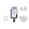 Geberit Kombifix Modul na závesné WC s tlačidlom Sigma30, lesklý chróm/chróm mat + Ideal Standard Tesi - WC a doska, Aquablade, SoftClose 110.302.00.5 NU6