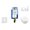 Geberit Kombifix Modul na závesné WC s tlačidlom Sigma20, biela/lesklý chróm + Villeroy Boch - WC a doska, DirectFlush, SoftClose, CeramicPlus 110.302.00.5 NI4