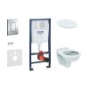 Grohe Rapid SL Set predstenovej inštalácie, klozet Alpha s doskou, tlačidlo Skate Cosmopolitan, chróm 38528SET-KD-GR