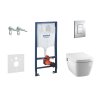 Grohe Rapid SL Set predstenovej inštalácie, sprchovacej toalety a dosky Tece, tlačidla Skate Cosmopolitan, Rimless, SoftClose, chróm 38528SET-KT-GR