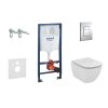 Grohe Rapid SL Set predstenovej inštalácie, klozetu a dosky Ideal Standard, Aquablade, SoftClose, tlačidla Skate Cosmopolitan, chróm 38528SET-KU-GR