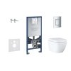 Grohe Rapid SLX Set predstenovej inštalácie, klozetu a dosky, tlačidla Skate Cosmopolitan S, Rimless, SoftClose 39603SET-KX-GR