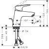 Hansgrohe Logis Umývadlová batéria s výpustom, chróm 71070000-HG