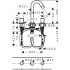 Hansgrohe Logis Umývadlová batéria s výpustom, 3-otvorová inštalácia, chróm 71133000-HG