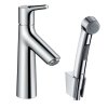 Hansgrohe Talis S Umývadlová batéria s výpustom Push-Open a ručnou sprchou Bidette, chróm 72290000-HG