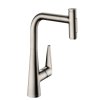 Hansgrohe Talis M51 Drezová batéria M5117-H300 s výsuvnou spŕškou, sBOX, vzhľad nehrdzavejúcej ocele 73867800-HG