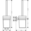 Hansgrohe Logis Universal WC kefa s držiakom, sklo/chróm 41722000-HG