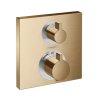 Hansgrohe Ecostat Square Termostatická batéria pod omietku na 2 spotrebiče, kefovaný bronz 15714140-HG