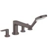 Hansgrohe Talis E Vaňová batéria na okraj vane, 4-otvorová inštalácia, kefovaný čierny chróm 71748340-HG