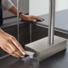 Hansgrohe M81 Drezová batéria Aquno Select s výsuvnou koncovkou a plochým sprchovým prúdom, vzhľad nehrdzavejúcej ocele 73837800-HG
