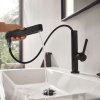 Hansgrohe Finoris Umývadlová batéria 230, s výpustom Push-Open a výsuvnou spŕškou, EcoSmart, matná čierna 76063670-HG
