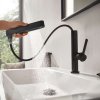 Hansgrohe Finoris Umývadlová batéria 230, s výpustom Push-Open a výsuvnou spŕškou, EcoSmart, matná čierna 76063670-HG