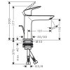 Hansgrohe Logis Umývadlová batéria Fine 110, s výpusťou, CoolStart, EcoSmart, chróm 71254000-HG