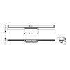 Hansgrohe RainDrain Flex Lineárny sprchový žľab s roštom z nehrdzavejúcej ocele 800, do priestoru, skrátiteľný, kefovaná nerezová 56044800-HG