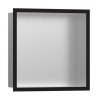 Hansgrohe XtraStoris Individual Výklenok do steny s designovým rámom, 30x30x10 cm, kefovaná nerezová/matná čierna 56097670-HG