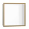 Hansgrohe XtraStoris Individual Výklenok do steny s designovým rámom, 30x30x10 cm, matná biela/kefovaný bronz 56099140-HG