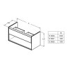 Ideal Standard Connect Air Skrinka pod umývadlo 100x44x52 cm, dekor sivý dub/biela mat E0828PS