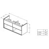 Ideal Standard Connect Air Skrinka pod dvojumývadlo 120 cm, sivý dub/matný biely lak E0829PS